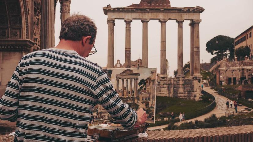 Watercolor Painting on the Palatine