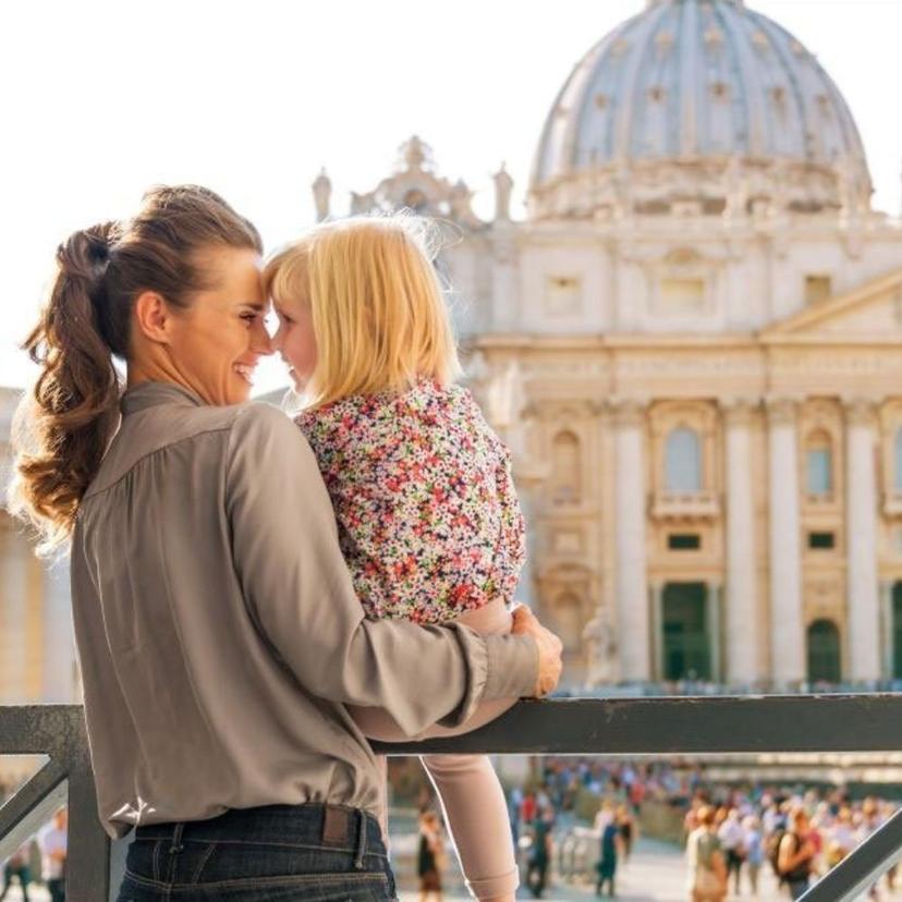Mom with kids in Vatican City