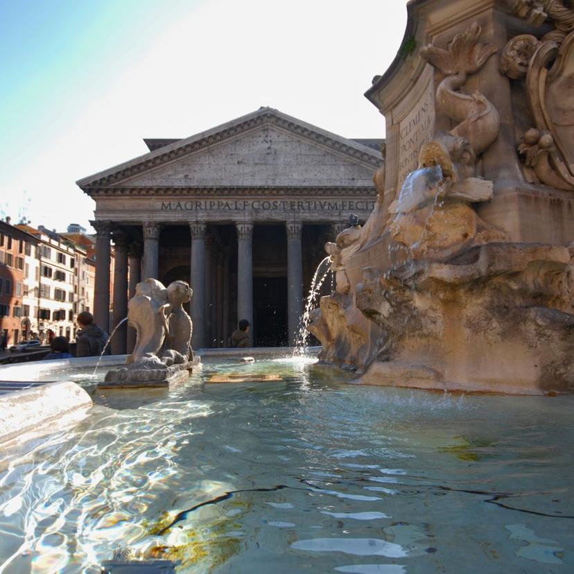 Pantheon Fountain a detail of fountain with Pantheon