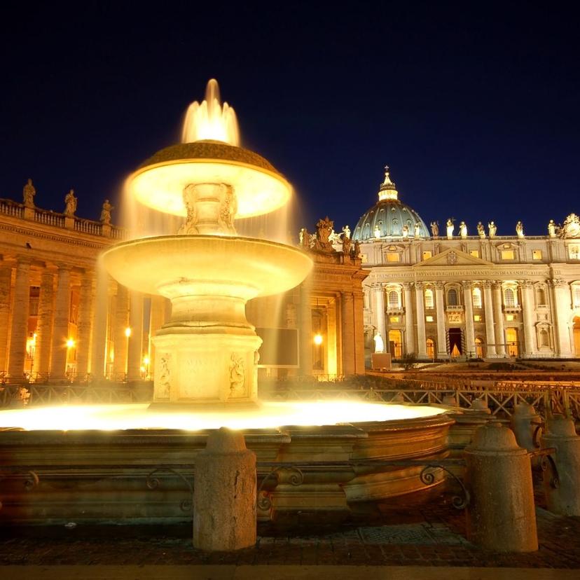 St. Peter's Square at Night A view of St. Peter's Square at Night