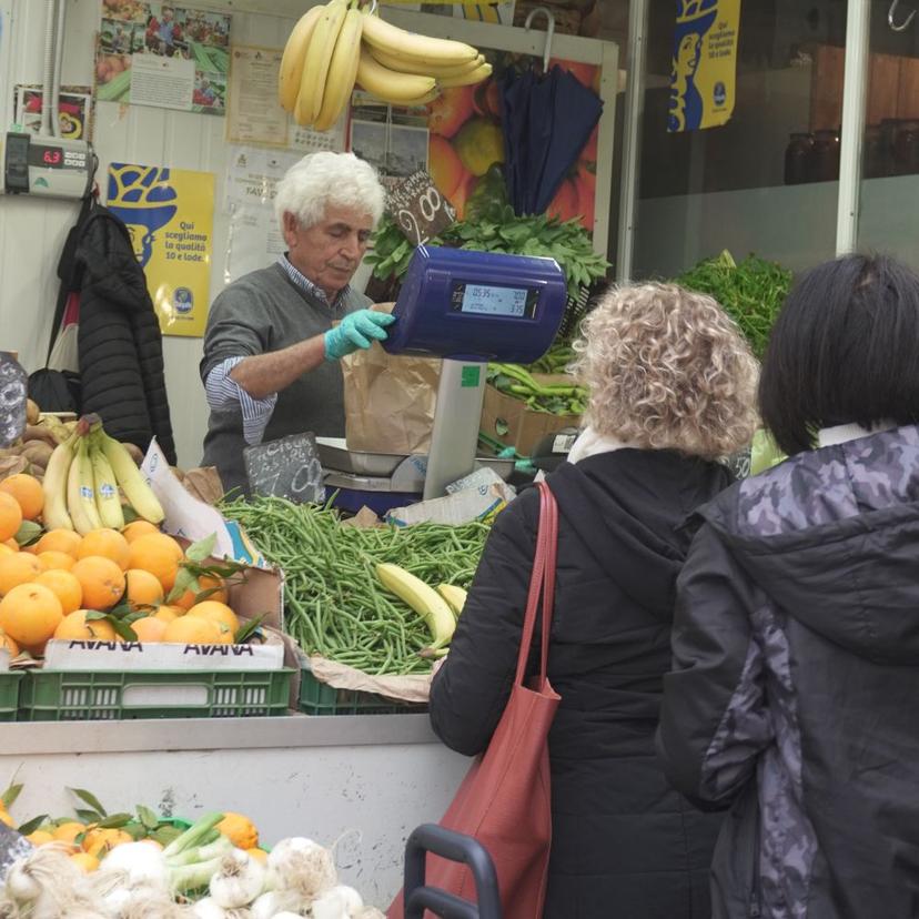 Farmers Market Cover Woman Buying Vegetables from Cashier Afternoon