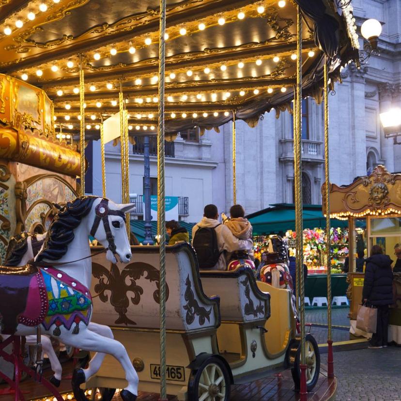 Piazza Navona Carousel Carousel in Piazza Navona for Christmas in Rome