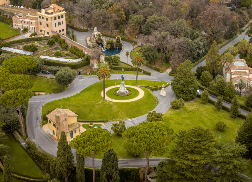 aereal view of vatican garden