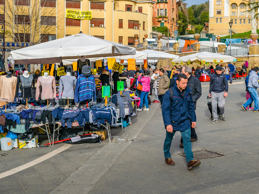 shopping area in Rome