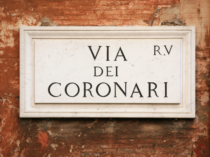 Via dei Coronari is a famous shopping street in Rome